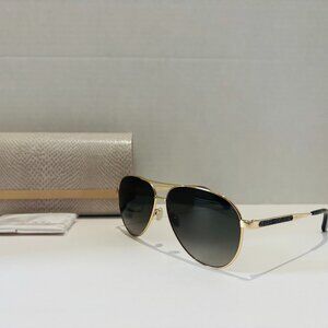 Authentic JIMMY CHOO Gold/Havana Aviator Sunglasses - New with Packaging